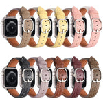 方扣荔枝紋真皮錶帶，適用於Apple Watch 46mm / 49mm / 45mm / 44mm、Apple Watch 42mm / 41mm / 40mm / 38mm