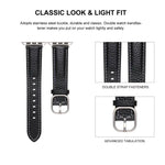 方扣荔枝紋真皮錶帶，適用於Apple Watch 46mm / 49mm / 45mm / 44mm、Apple Watch 42mm / 41mm / 40mm / 38mm