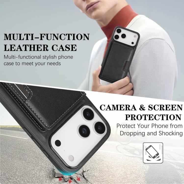Kalebol 強力 MagSafe 磁吸雙折卡包皮革手機殼，適用於 iPhone 17 Pro Max、iPhone 17 Pro、iPhone 17、iPhone Air