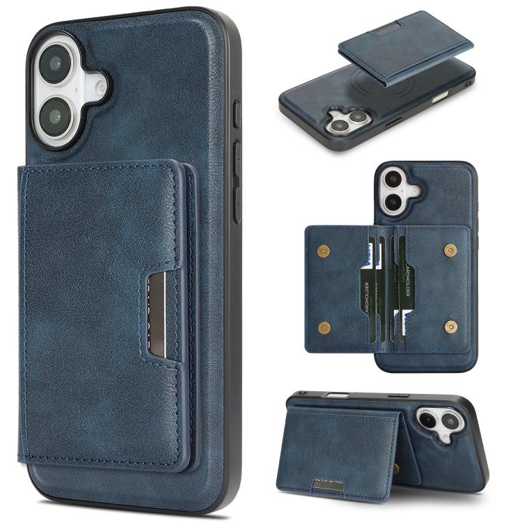 Kalebol 強力 MagSafe 磁吸雙折卡包皮革手機殼，適用於 iPhone 17 Pro Max、iPhone 17 Pro、iPhone 17、iPhone Air