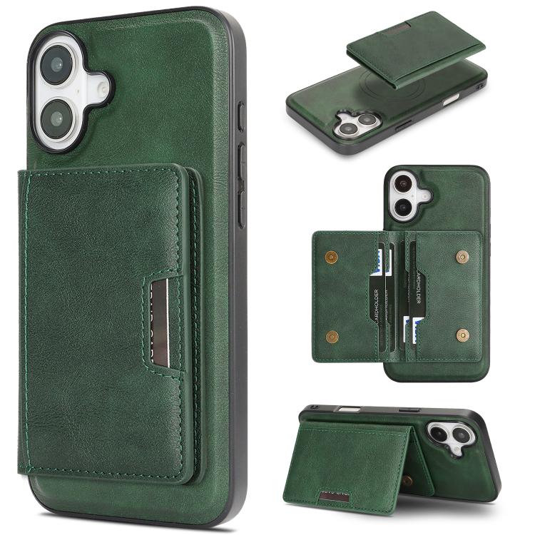 Kalebol 強力 MagSafe 磁吸雙折卡包皮革手機殼，適用於 iPhone 17 Pro Max、iPhone 17 Pro、iPhone 17、iPhone Air
