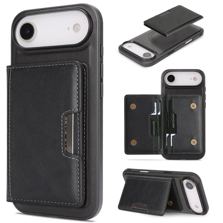 Kalebol 強力 MagSafe 磁吸雙折卡包皮革手機殼，適用於 iPhone 17 Pro Max、iPhone 17 Pro、iPhone 17、iPhone Air