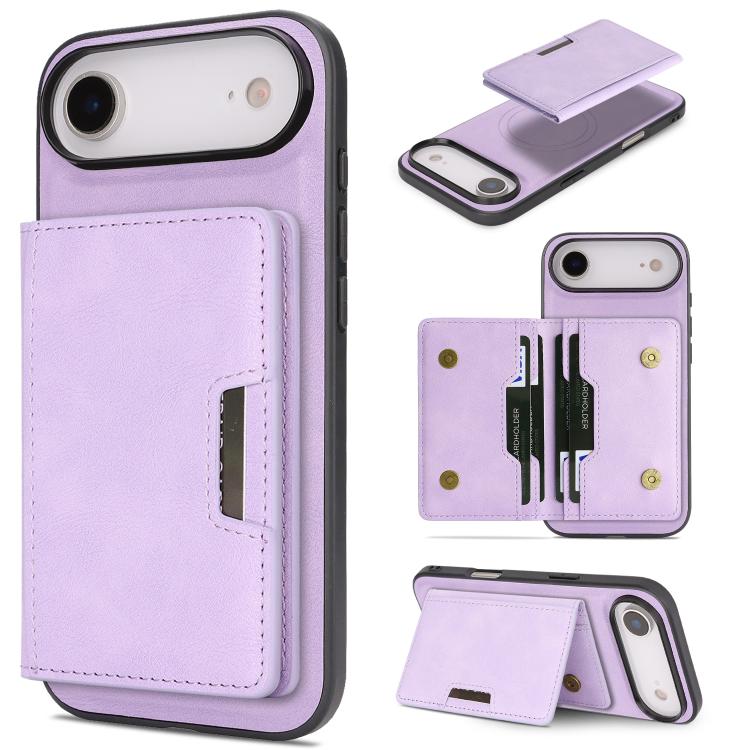 Kalebol 強力 MagSafe 磁吸雙折卡包皮革手機殼，適用於 iPhone 17 Pro Max、iPhone 17 Pro、iPhone 17、iPhone Air