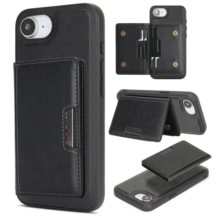 Kalebol 強力 MagSafe 磁吸雙折卡包皮革手機殼，適用於 iPhone 17 Pro Max、iPhone 17 Pro、iPhone 17、iPhone Air