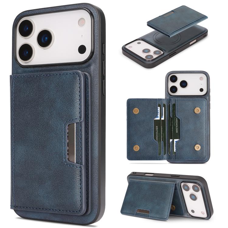 Kalebol 強力 MagSafe 磁吸雙折卡包皮革手機殼，適用於 iPhone 17 Pro Max、iPhone 17 Pro、iPhone 17、iPhone Air