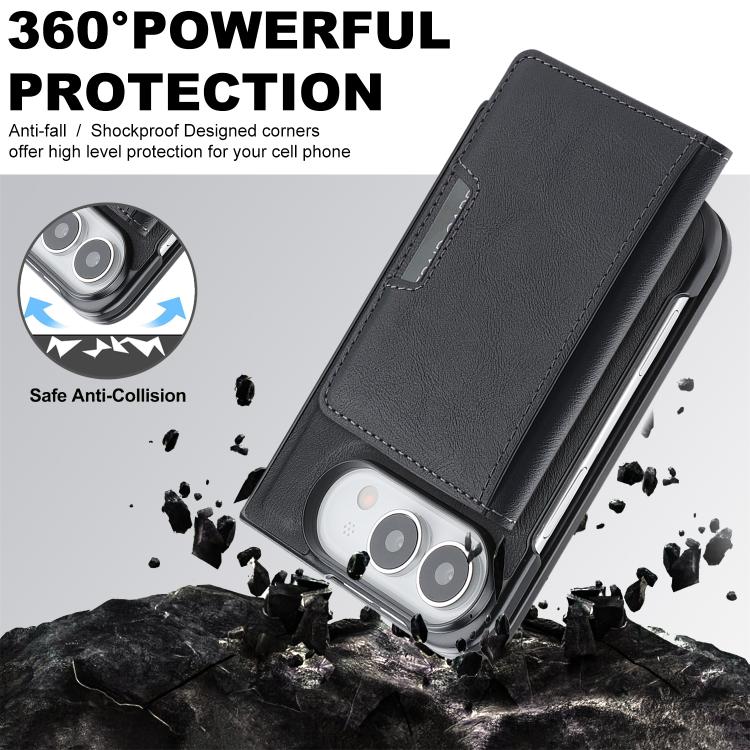 Kalebol 強力 MagSafe 磁吸雙折卡包皮革手機殼，適用於 iPhone 17 Pro Max、iPhone 17 Pro、iPhone 17、iPhone Air