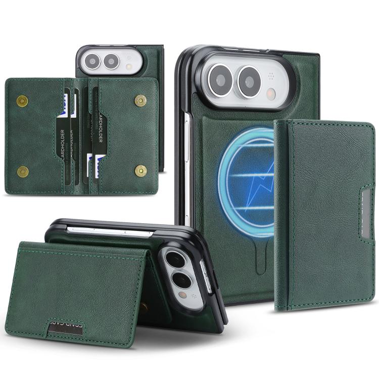 Kalebol 強力 MagSafe 磁吸雙折卡包皮革手機殼，適用於 iPhone 17 Pro Max、iPhone 17 Pro、iPhone 17、iPhone Air