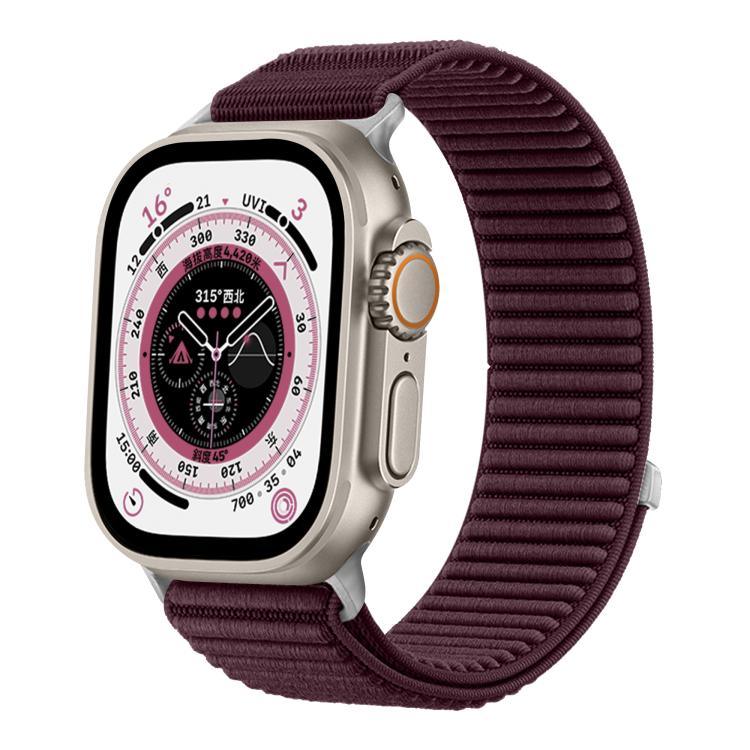 編織尼龍魔鬼氈金屬接口錶帶，適用於Apple Watch 46mm / 49mm / 45mm / 44mm、Apple Watch 42mm / 41mm / 40mm / 38mm
