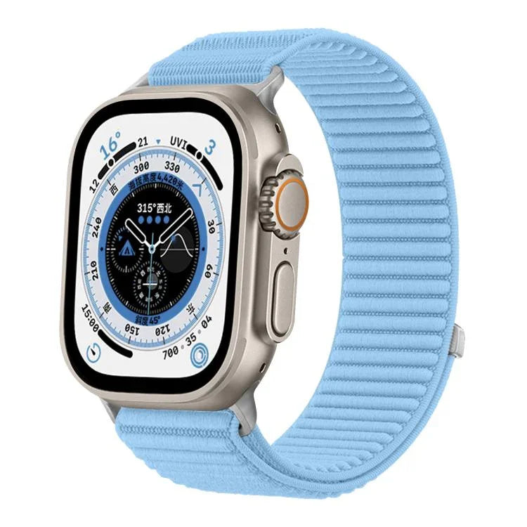 編織尼龍魔鬼氈金屬接口錶帶，適用於Apple Watch 46mm / 49mm / 45mm / 44mm、Apple Watch 42mm / 41mm / 40mm / 38mm