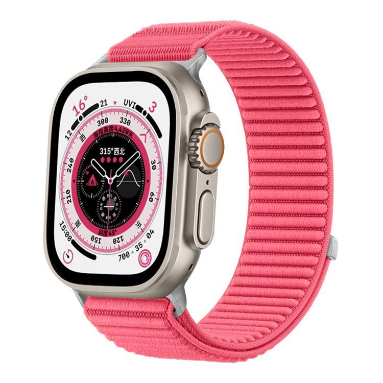 編織尼龍魔鬼氈金屬接口錶帶，適用於Apple Watch 46mm / 49mm / 45mm / 44mm、Apple Watch 42mm / 41mm / 40mm / 38mm