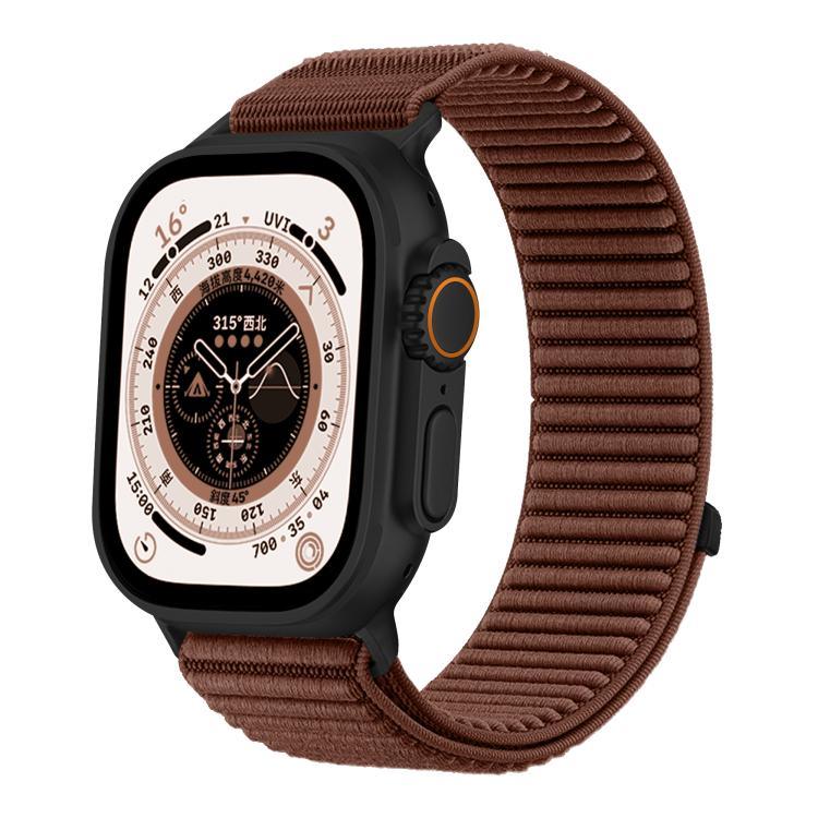 編織尼龍魔鬼氈金屬接口錶帶，適用於Apple Watch 46mm / 49mm / 45mm / 44mm、Apple Watch 42mm / 41mm / 40mm / 38mm