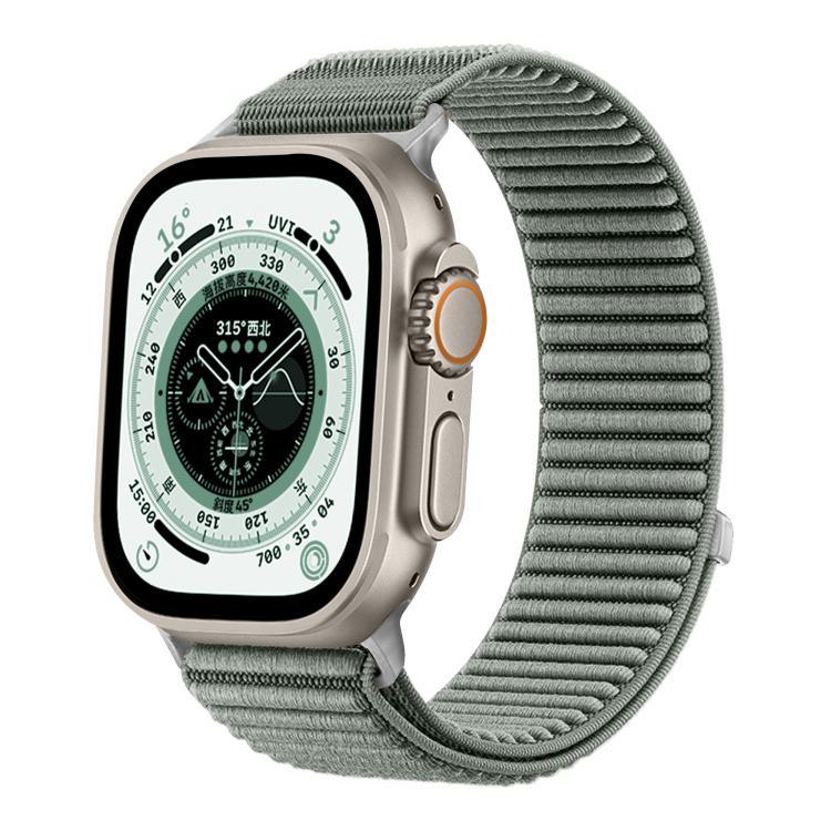 編織尼龍魔鬼氈金屬接口錶帶，適用於Apple Watch 46mm / 49mm / 45mm / 44mm、Apple Watch 42mm / 41mm / 40mm / 38mm