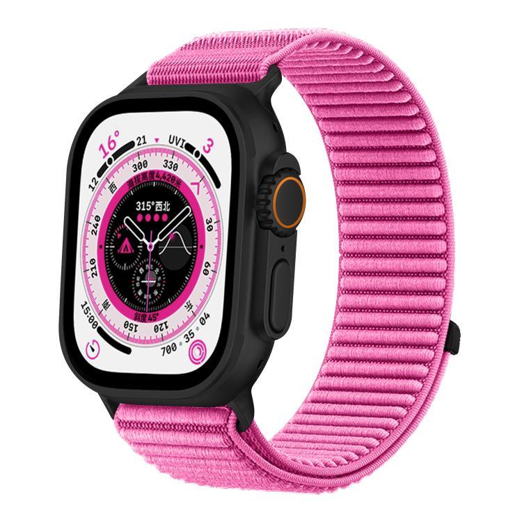 編織尼龍魔鬼氈金屬接口錶帶，適用於Apple Watch 46mm / 49mm / 45mm / 44mm、Apple Watch 42mm / 41mm / 40mm / 38mm