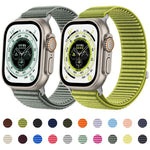 編織尼龍魔鬼氈金屬接口錶帶，適用於Apple Watch 46mm / 49mm / 45mm / 44mm、Apple Watch 42mm / 41mm / 40mm / 38mm
