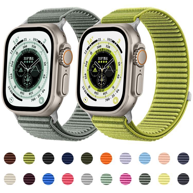 編織尼龍魔鬼氈金屬接口錶帶，適用於Apple Watch 46mm / 49mm / 45mm / 44mm、Apple Watch 42mm / 41mm / 40mm / 38mm