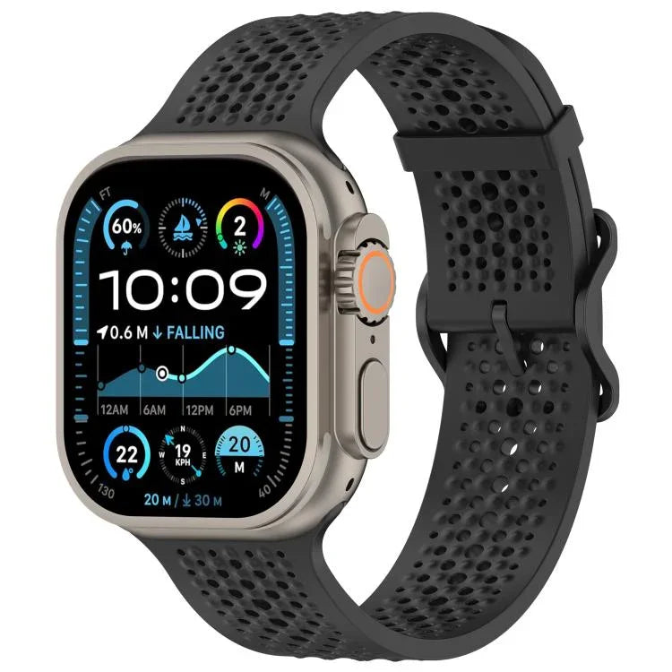 透氣孔矽膠錶帶，適用於Apple Watch 46mm / 49mm / 45mm / 44mm