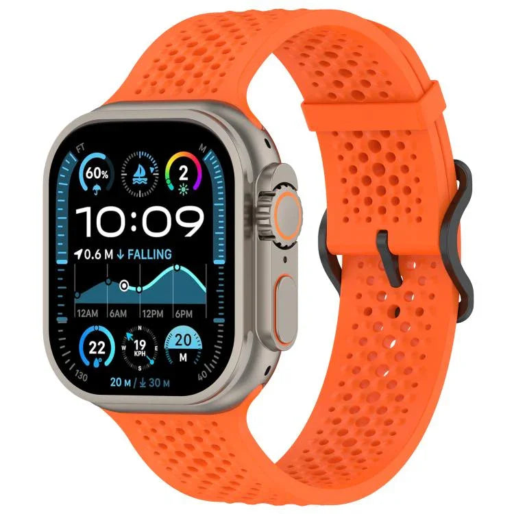 透氣孔矽膠錶帶，適用於Apple Watch 46mm / 49mm / 45mm / 44mm