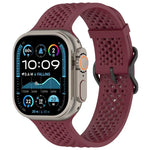 透氣孔矽膠錶帶，適用於Apple Watch 46mm / 49mm / 45mm / 44mm