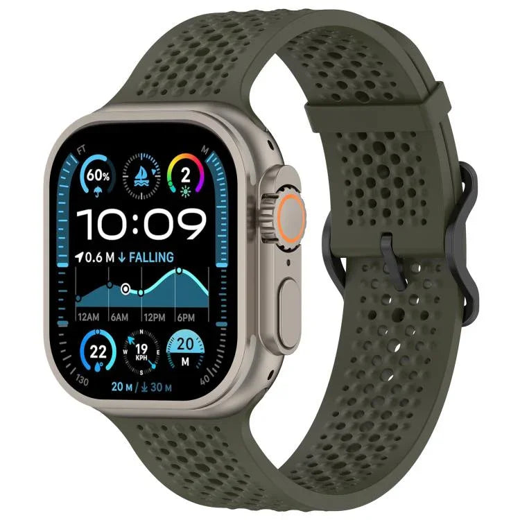 透氣孔矽膠錶帶，適用於Apple Watch 46mm / 49mm / 45mm / 44mm