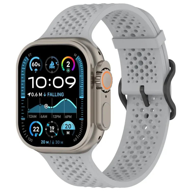透氣孔矽膠錶帶，適用於Apple Watch 46mm / 49mm / 45mm / 44mm