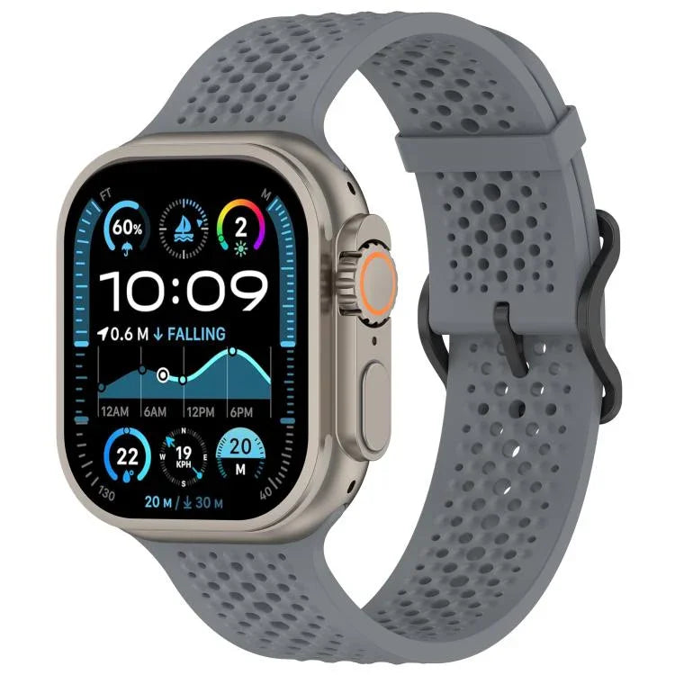 透氣孔矽膠錶帶，適用於Apple Watch 46mm / 49mm / 45mm / 44mm