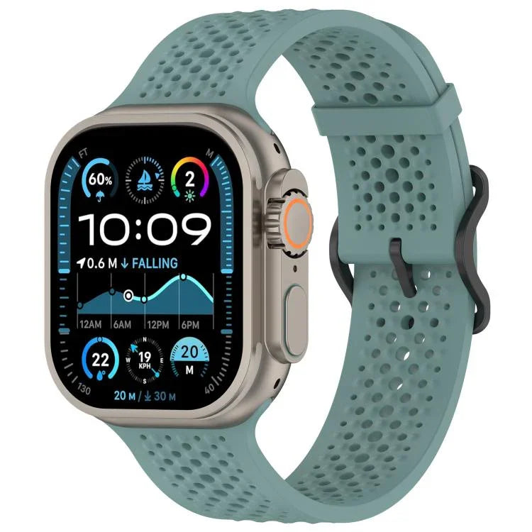 透氣孔矽膠錶帶，適用於Apple Watch 46mm / 49mm / 45mm / 44mm