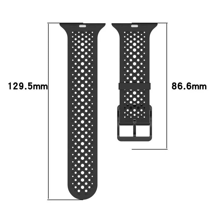 透氣孔矽膠錶帶，適用於Apple Watch 46mm / 49mm / 45mm / 44mm
