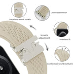 降落傘扣針織尼龍錶帶，適用於Apple Watch 46mm / 49mm / 45mm / 44mm，適用於Apple Watch 42mm / 41mm / 40mm / 38mm