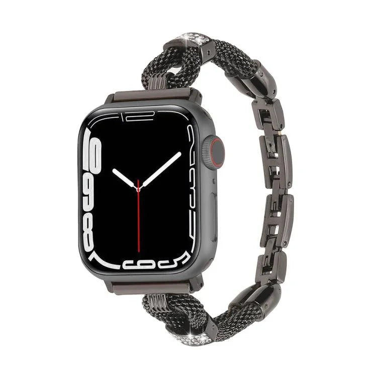 銅鍊鑽石金屬錶帶，適用於Apple Watch 46mm / 49mm / 45mm / 44mm，適用於Apple Watch 42mm / 41mm / 40mm / 38mm