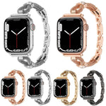 銅鍊鑽石金屬錶帶，適用於Apple Watch 46mm / 49mm / 45mm / 44mm，適用於Apple Watch 42mm / 41mm / 40mm / 38mm