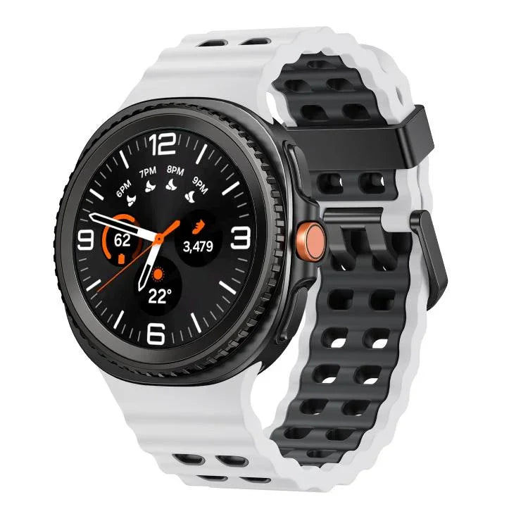 海洋風快拆扣雙色矽膠錶帶，適用於 Samsung Galaxy Watch8 / Watch8 Classic
