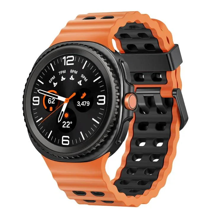 海洋風快拆扣雙色矽膠錶帶，適用於 Samsung Galaxy Watch8 / Watch8 Classic