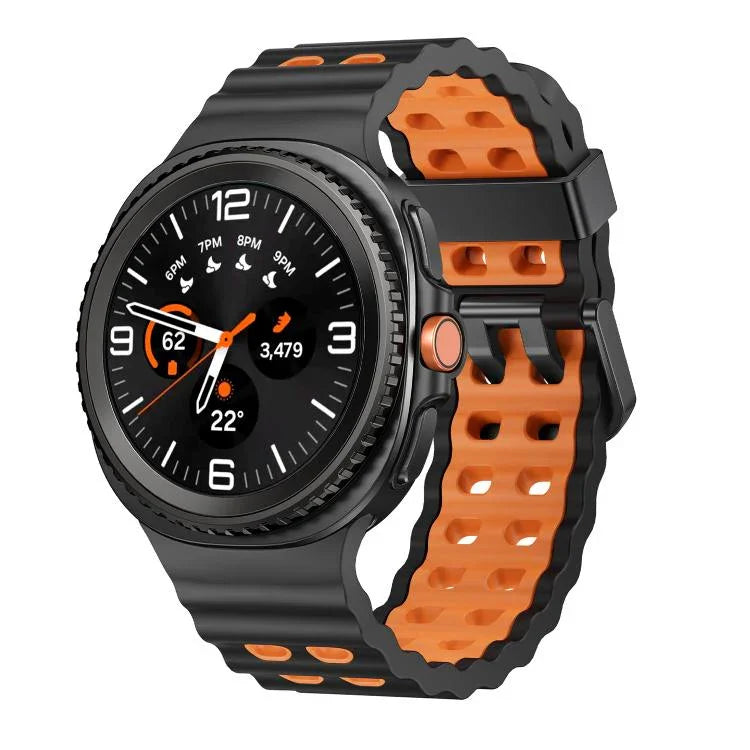 海洋風快拆扣雙色矽膠錶帶，適用於 Samsung Galaxy Watch8 / Watch8 Classic
