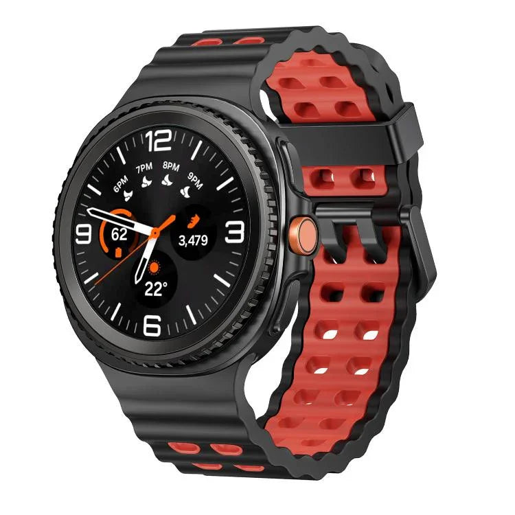 海洋風快拆扣雙色矽膠錶帶，適用於 Samsung Galaxy Watch8 / Watch8 Classic