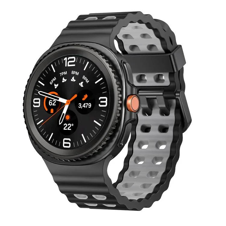 海洋風快拆扣雙色矽膠錶帶，適用於 Samsung Galaxy Watch8 / Watch8 Classic