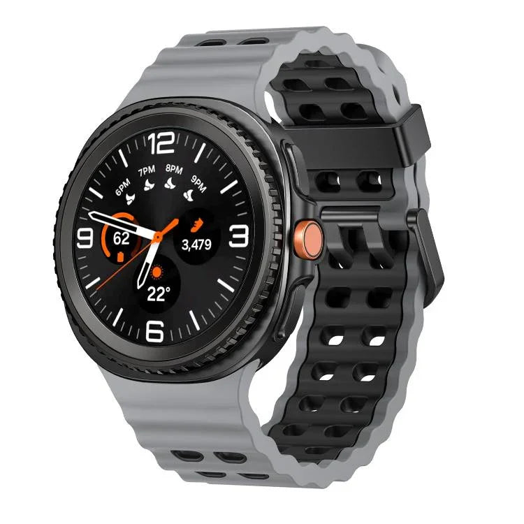 海洋風快拆扣雙色矽膠錶帶，適用於 Samsung Galaxy Watch8 / Watch8 Classic