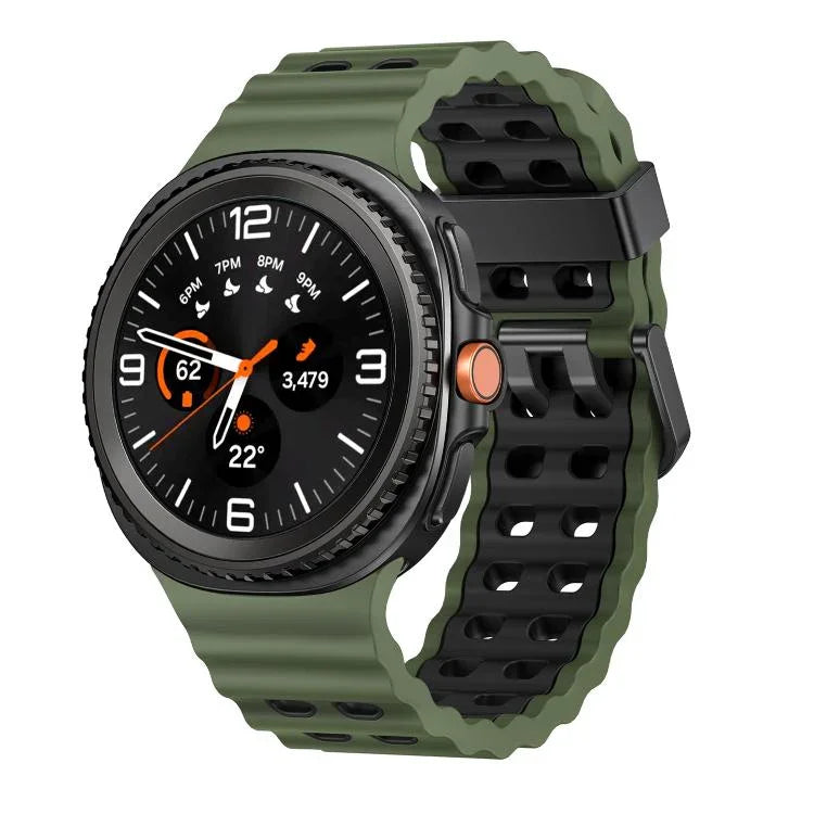 海洋風快拆扣雙色矽膠錶帶，適用於 Samsung Galaxy Watch8 / Watch8 Classic