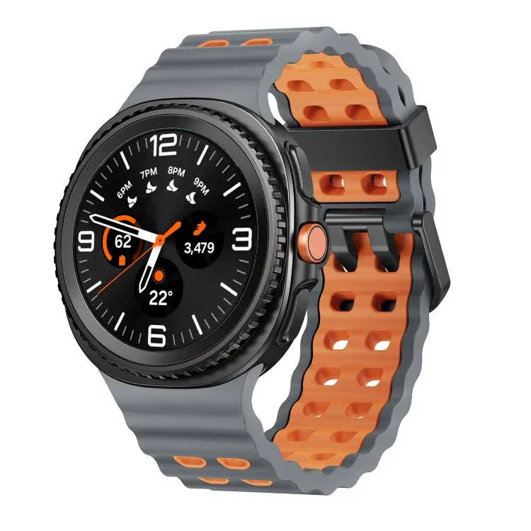 海洋風快拆扣雙色矽膠錶帶，適用於 Samsung Galaxy Watch8 / Watch8 Classic