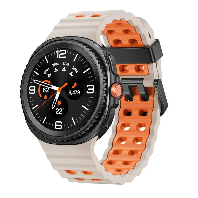 海洋風快拆扣雙色矽膠錶帶，適用於 Samsung Galaxy Watch8 / Watch8 Classic