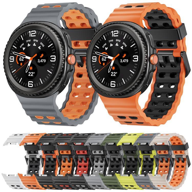 海洋風快拆扣雙色矽膠錶帶，適用於 Samsung Galaxy Watch8 / Watch8 Classic