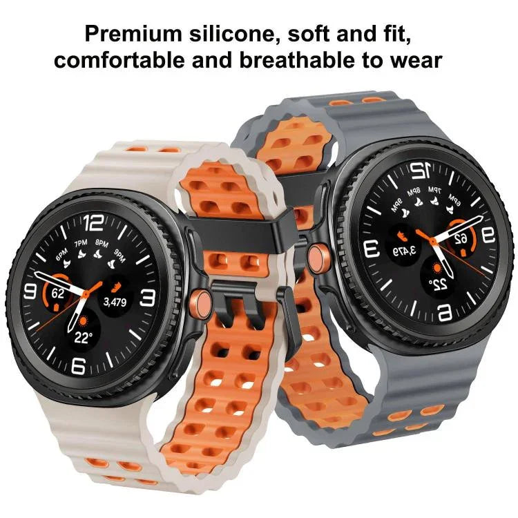 海洋風快拆扣雙色矽膠錶帶，適用於 Samsung Galaxy Watch8 / Watch8 Classic
