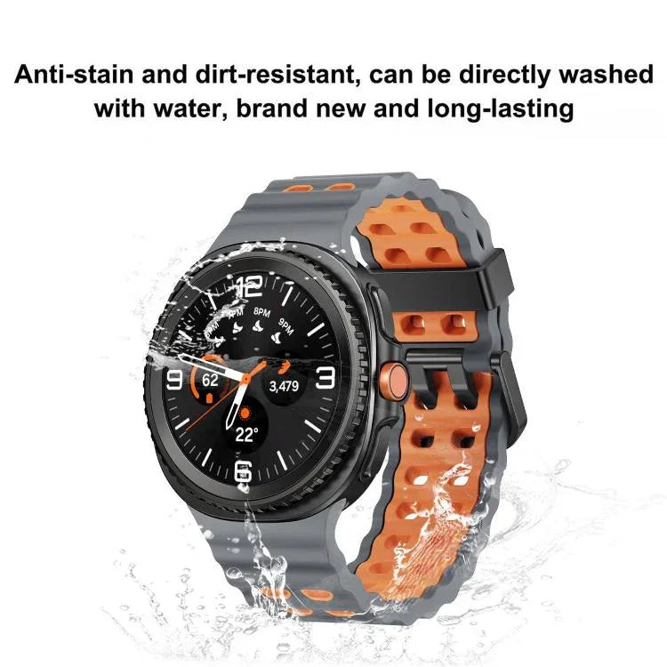 海洋風快拆扣雙色矽膠錶帶，適用於 Samsung Galaxy Watch8 / Watch8 Classic