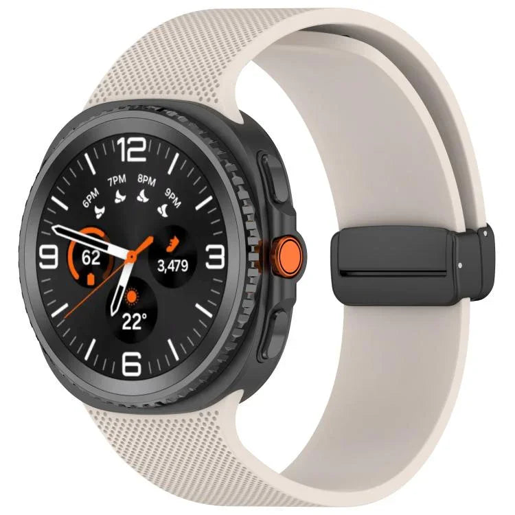 Small Plaid Texture Magnetic Buckle Silicone Watch Band, For Samsung Galaxy Watch8 / Watch8 Classic