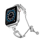 U形鑽石手鍊鋅合金錶帶，適用於 Apple Watch 46mm / 49mm / 45mm / 44mm，適用於 Apple Watch 42mm / 41mm / 40mm / 38mm