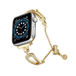 U形鑽石手鍊鋅合金錶帶，適用於 Apple Watch 46mm / 49mm / 45mm / 44mm，適用於 Apple Watch 42mm / 41mm / 40mm / 38mm