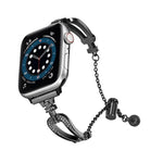 U形鑽石手鍊鋅合金錶帶，適用於 Apple Watch 46mm / 49mm / 45mm / 44mm，適用於 Apple Watch 42mm / 41mm / 40mm / 38mm