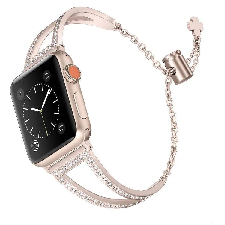 V形鑽石鋅合金錶帶，適用於 Apple Watch 46mm / 49mm / 45mm / 44mm，適用於 Apple Watch 42mm / 41mm / 40mm / 38mm