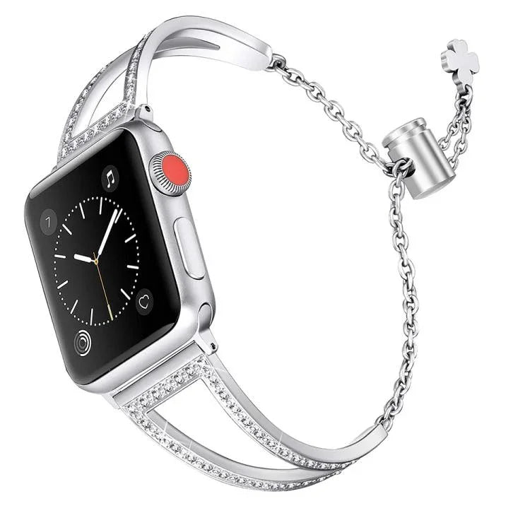 V形鑽石鋅合金錶帶，適用於 Apple Watch 46mm / 49mm / 45mm / 44mm，適用於 Apple Watch 42mm / 41mm / 40mm / 38mm
