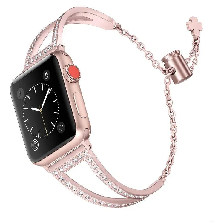 V形鑽石鋅合金錶帶，適用於 Apple Watch 46mm / 49mm / 45mm / 44mm，適用於 Apple Watch 42mm / 41mm / 40mm / 38mm