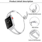 V形鑽石鋅合金錶帶，適用於 Apple Watch 46mm / 49mm / 45mm / 44mm，適用於 Apple Watch 42mm / 41mm / 40mm / 38mm